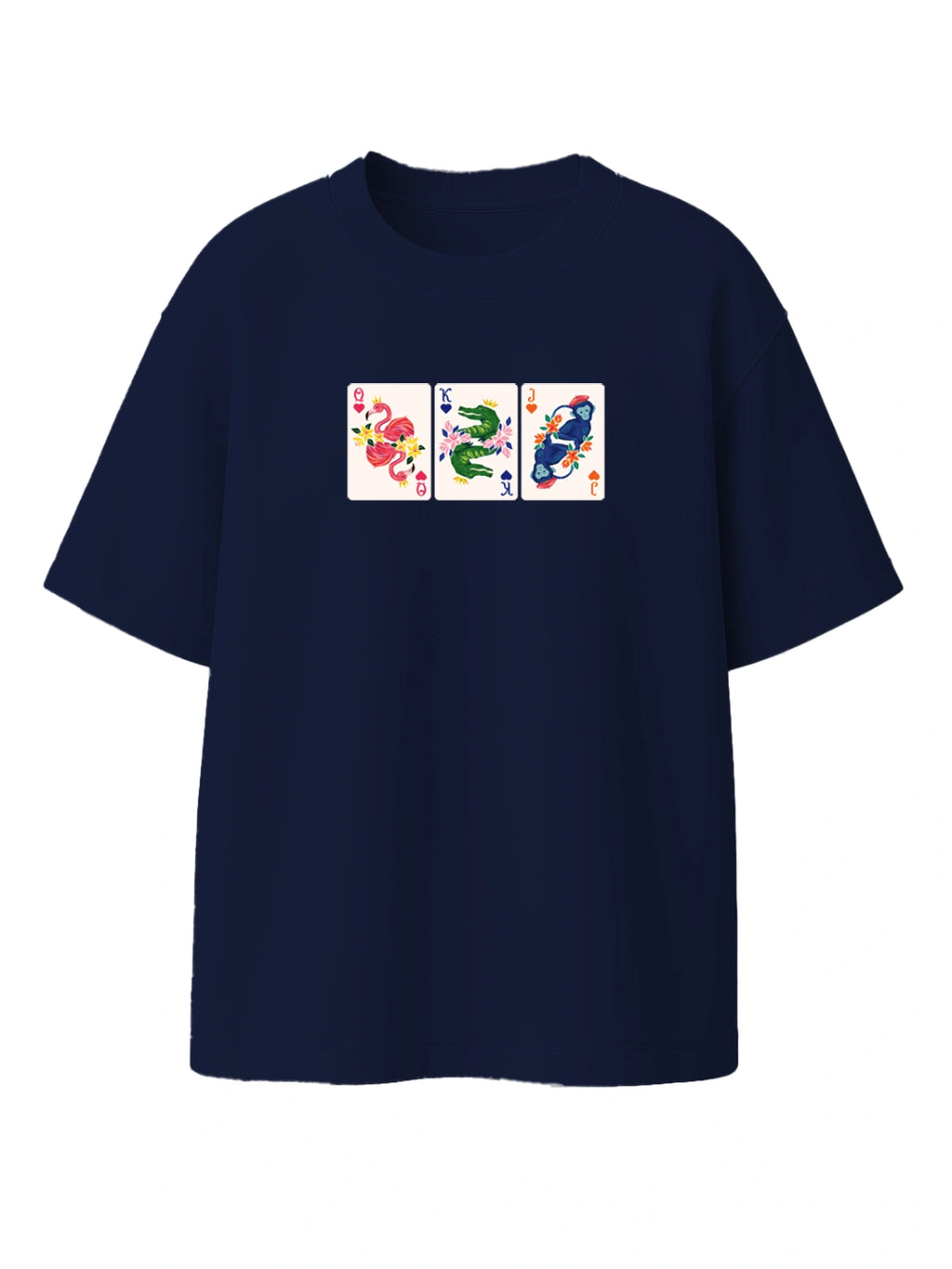 Animal Cards – Suite Of Hearts Oversized T-Shirt