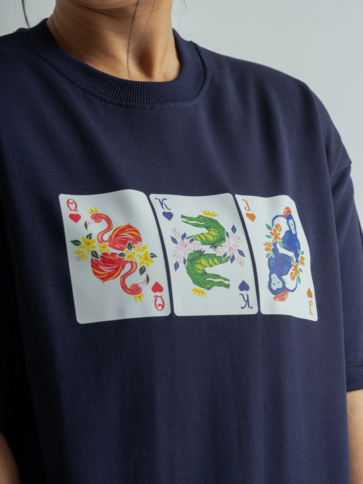 Animal Cards – Suite Of Hearts Oversized T-Shirt