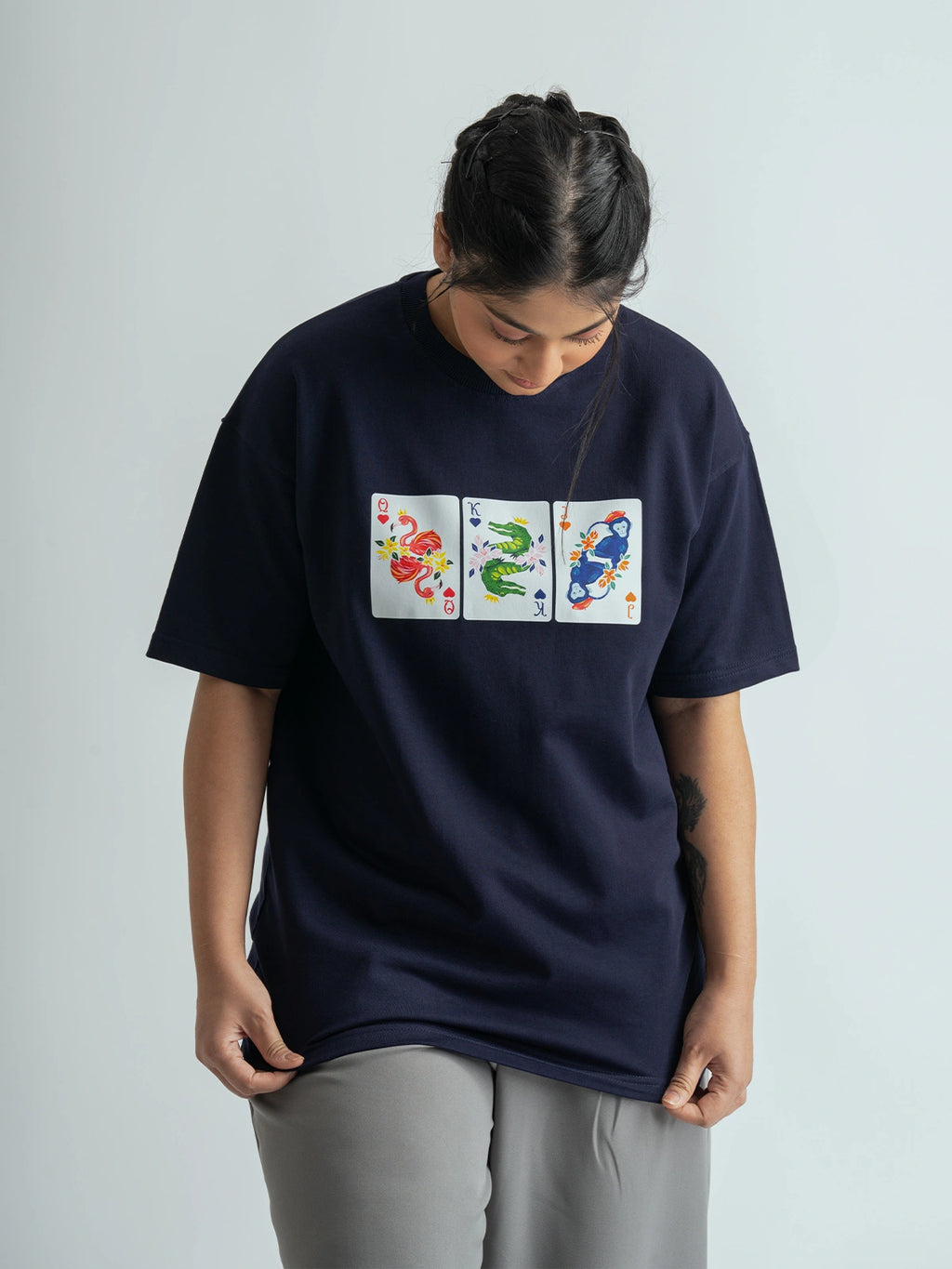 Animal Cards – Suite Of Hearts Oversized T-Shirt