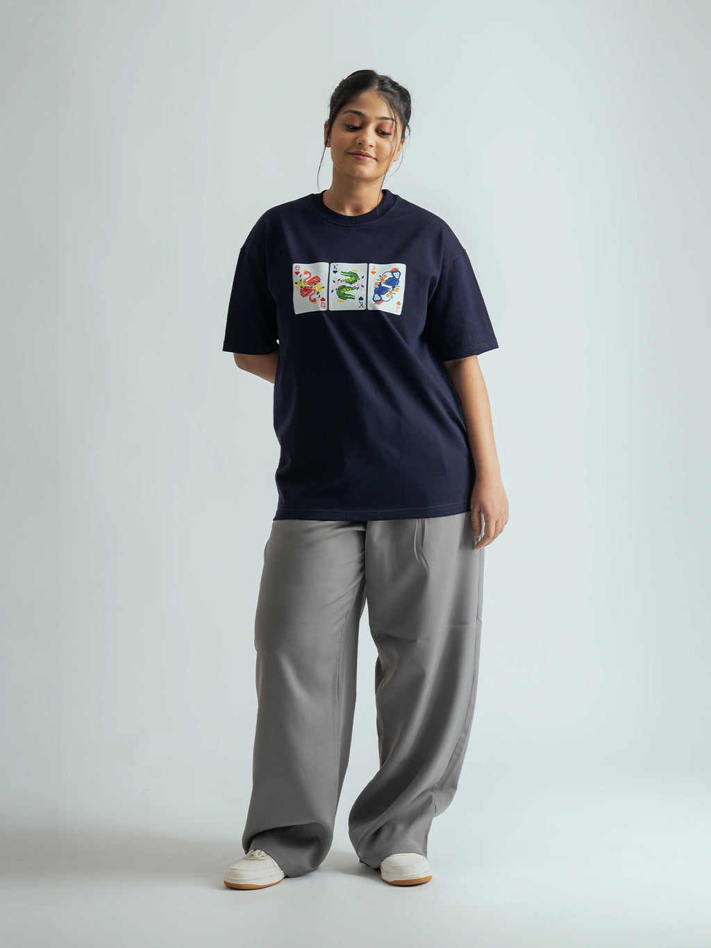 Animal Cards – Suite Of Hearts Oversized T-Shirt
