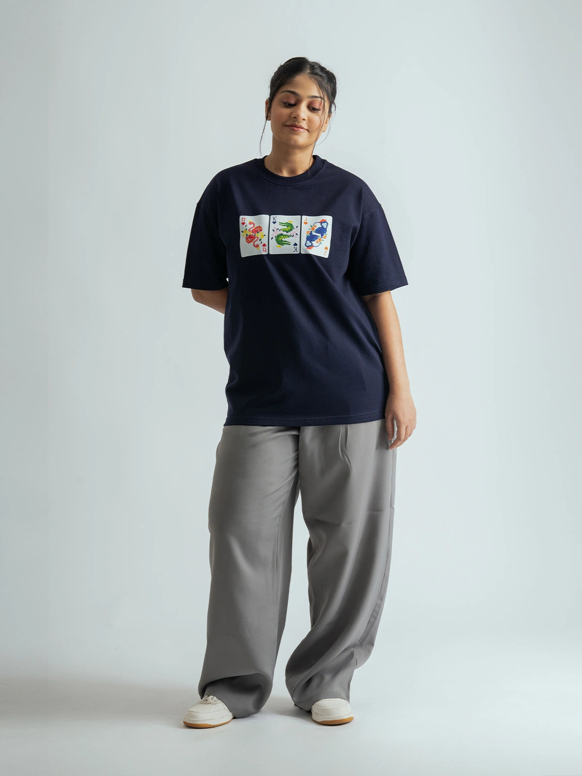 Animal Cards – Suite Of Hearts Oversized T-Shirt