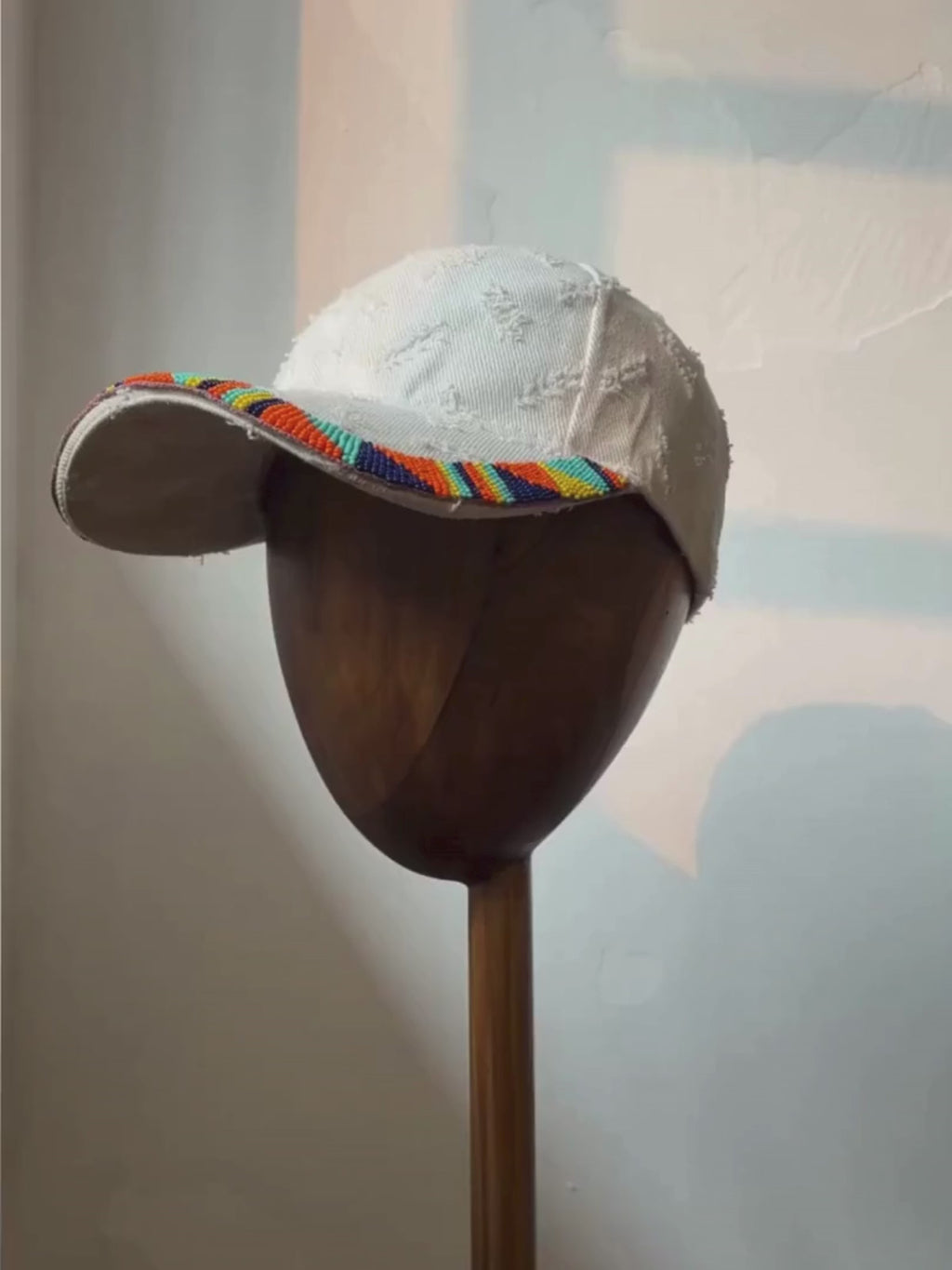 Pearl White Beaded Cap
