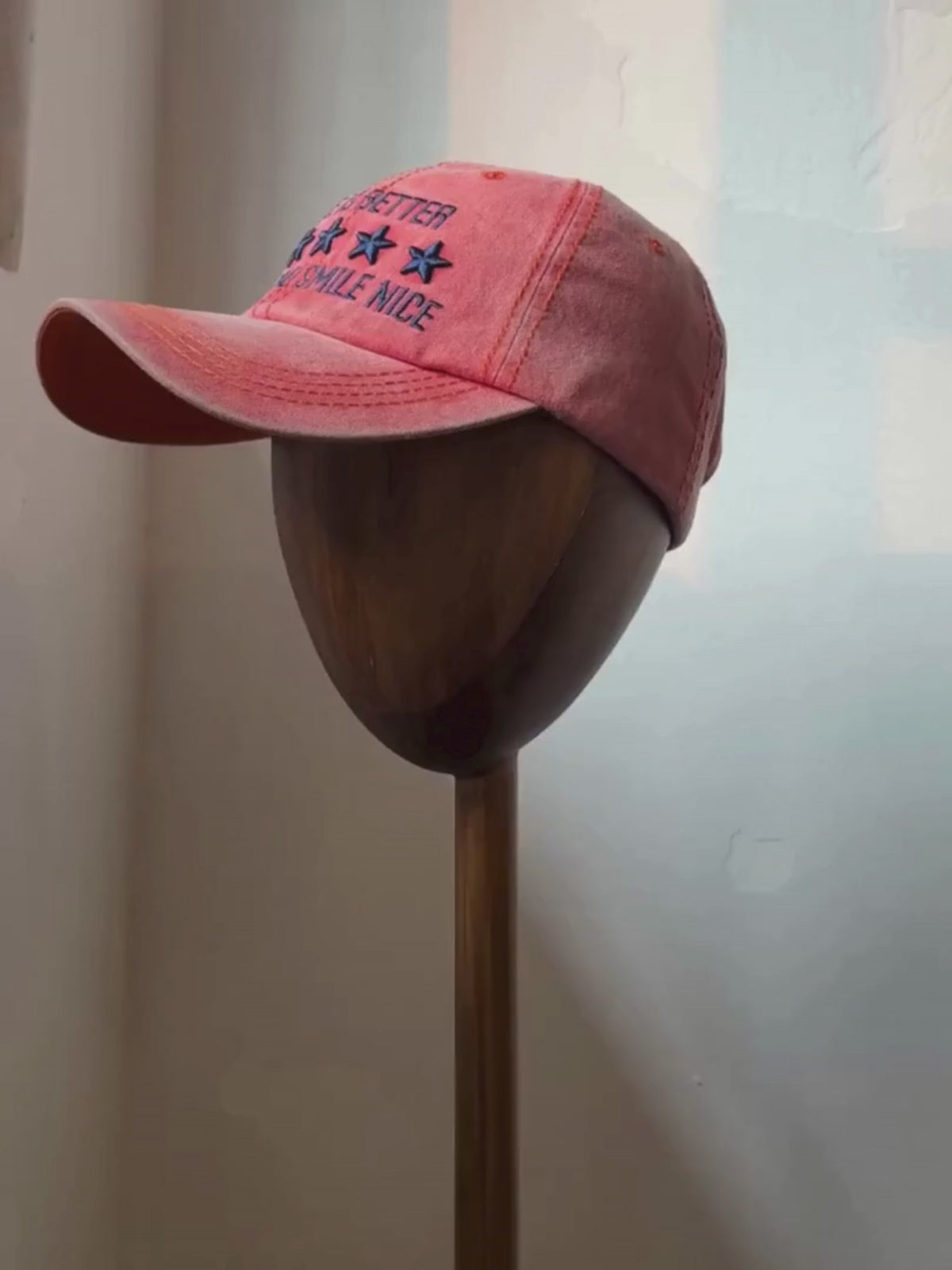 Washed Pink Good Vibes Cap