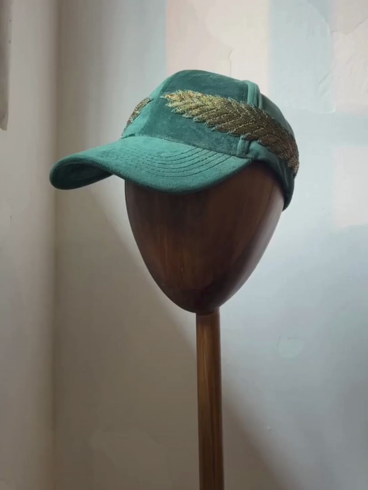 Emerald Green Velvet Cap